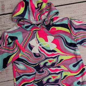 Under Armour Girls Size 5 Swirl Tie Dye Sweatshirt Hoodie Pullover Pink